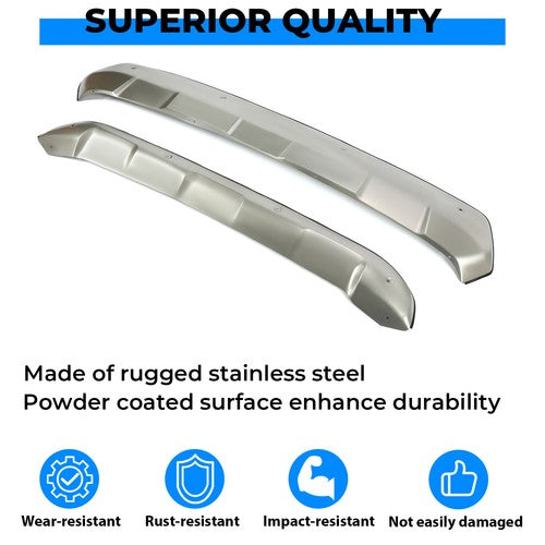 Solid Spare For Toyota RAV4 2019-23 Front+Rear Bumper Skid Plate Valance Lower Cover Silver