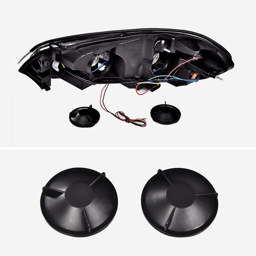 Solid Spare LED DRL Black Headlights Left+Right Fit For 2006-2016 Chevy Impala/Monte Carlo