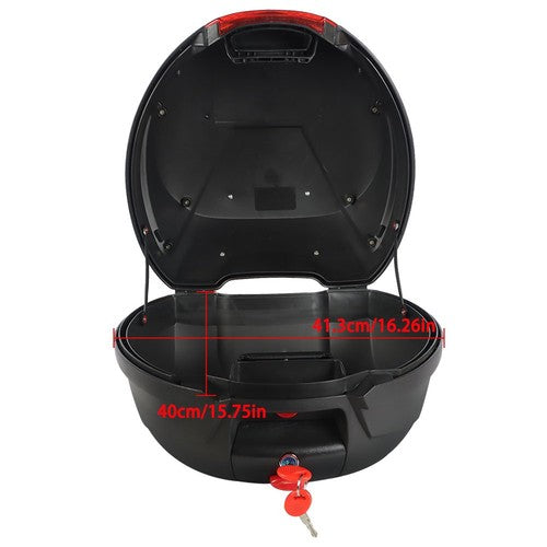 Solid Spare 32L Motorcycle Tour Tail Box Top Lock Scooter Trunk Luggage Storage Carrier Case
