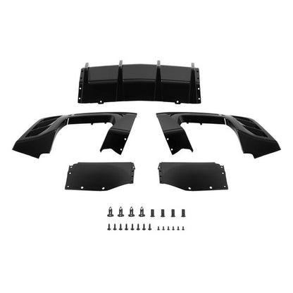 Solid Spare For 2016-24 Chevy Chevrolet Camaro Rear Bumper Diffuser Lip Spoiler Glossy Black