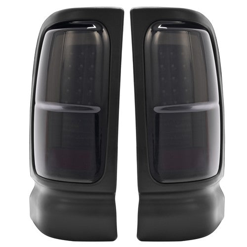 Solid Spare Smoke/Black LED Tube Brake Tail Lights For 1994-2001 Dodge Ram 1500 2500 3500