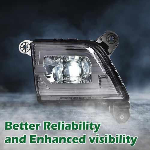 Solid Spare Pair Smoke Lens LED DRL Fog Lights Fit For 2019-2021 2022 Chevy Silverado 1500