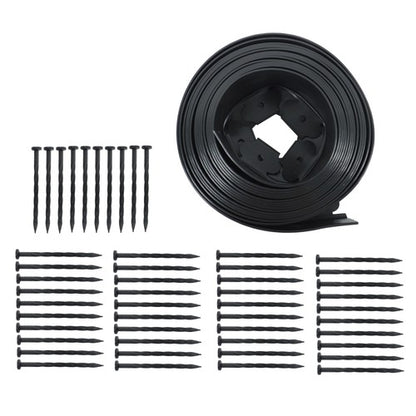 Solid Spare L-shaped Garden Edge Lawn 49FT Grass Stone Isolation Strip 75pcs Anchoring Spik