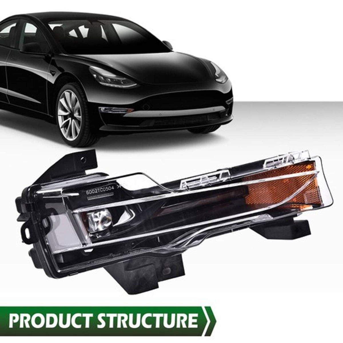 Solid Spare Fog Light Driving Lamp LED DRL Up-Level Right Fit For 2017-2023 Tesla Model 3 Y