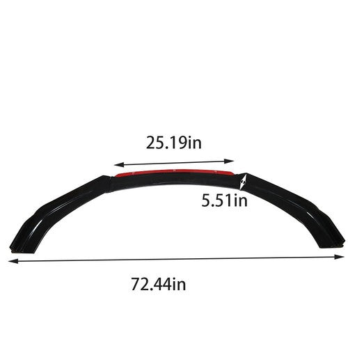 Solid Spare Universal Car Front Bumper Lip Spoiler Splitter Protector Red 2 Layer Lip Glossy