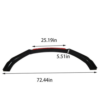 Solid Spare Universal Car Front Bumper Lip Spoiler Splitter Protector Red 2 Layer Lip Glossy