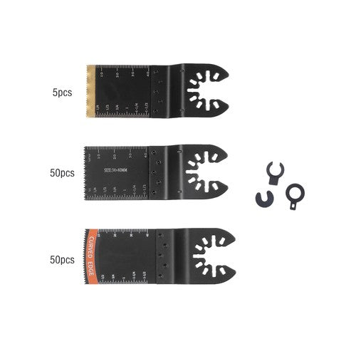 Solid Spare 105 Pieces Titanium and HCS Oscillating Saw Blades for Wood Metal Cutting