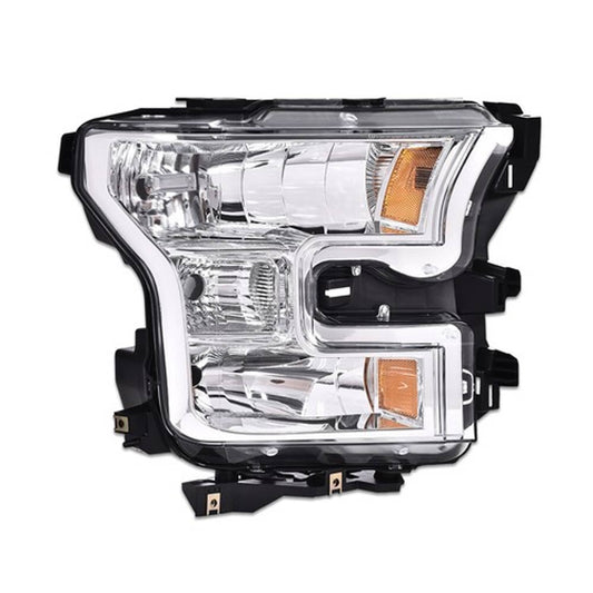 Solid Spare Fit For 15-17 Ford F-150 Amber Chrome Housing Headlight Right Passenger Side