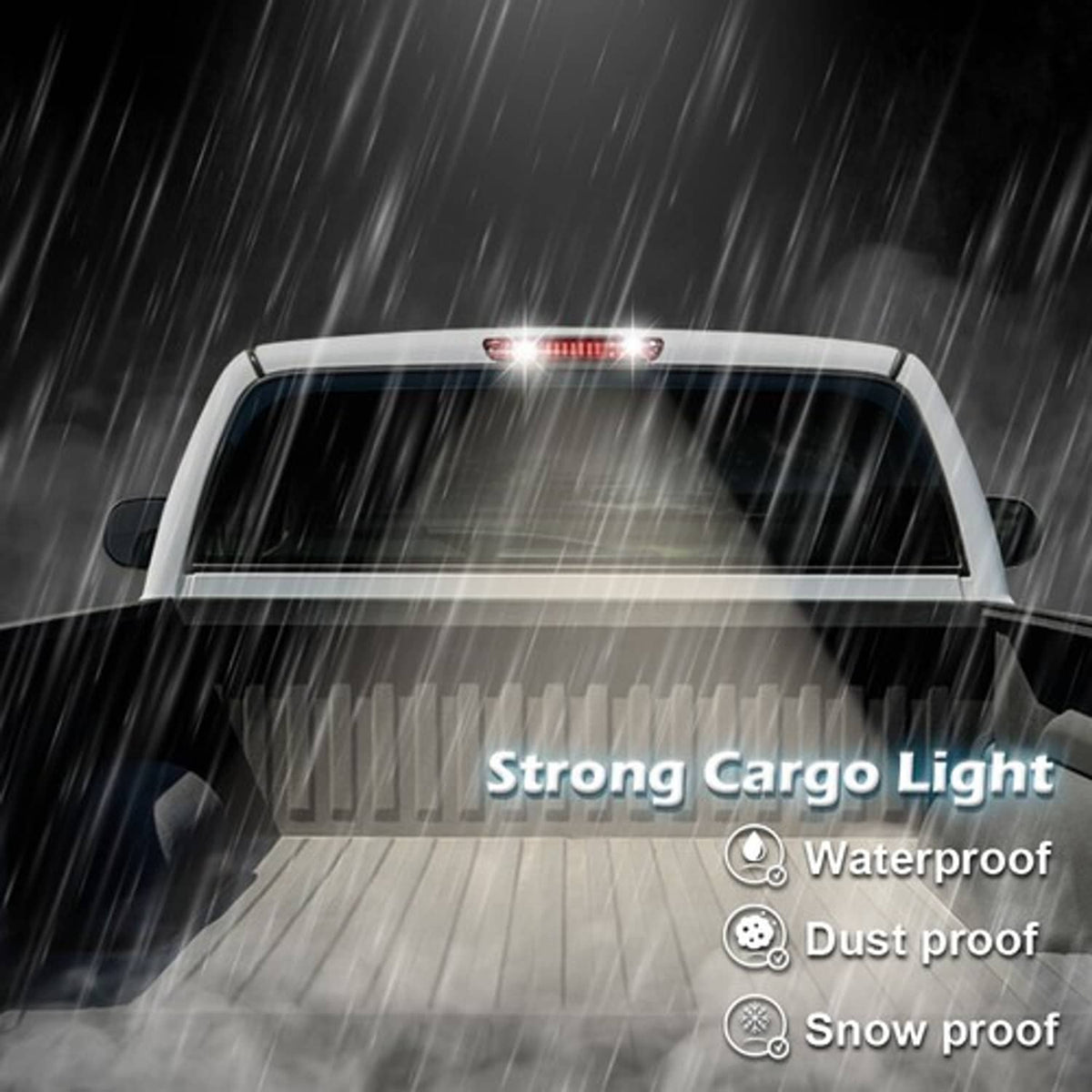 Solid Spare Fit For 2004-2012 Colorado Canyon Red/Chrome LED 3rd Brake Light Cargo Lamp