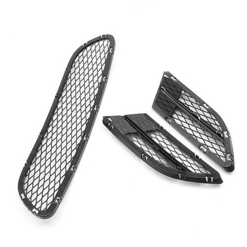 Solid Spare Front Lower Bumper Grille Fit For BMW 3 Series E90 325i 328i 09-2012 Black Mesh