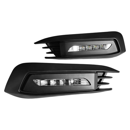Pair For 2016-2018 Honda Civic LED DRL Fog Light  W/Turn Signal Lamp LH+RH