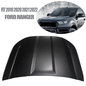 Fit 2019 2020 2021 2022 Ford Ranger Black Hood Direct Replacement  Aluminum