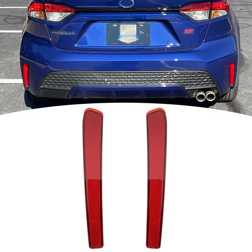 2pcs Rear Bumper Reflector Reflex Red For 2020 2021 2022 Toyota Corolla L LE SE