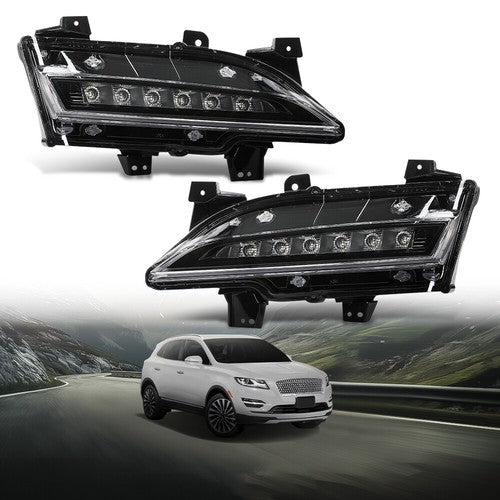 Solid Spare LED Daytime Running Lights Fog Lamps Fit For 2015-2019 Lincoln MKC Left+Right