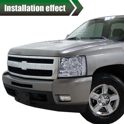 Solid Spare Fit For 07-14 Chevy Avalanche Tahoe Suburban Smoke Lens Chrome Headlights