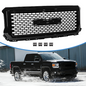 For 2014 2015 GMC Sierra 1500 Denali Style Front Bumper Grille Gloss Black