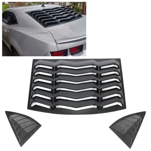 Solid Spare Rear & Side Window Louvers Cover For 2010-2015 2011 2012 2013 2014 Chevy Camaro