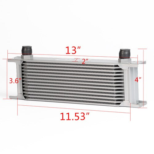 Solid Spare Universal 13 Row Transmission Engine Oil Cooler Sliver + Filter Adapter