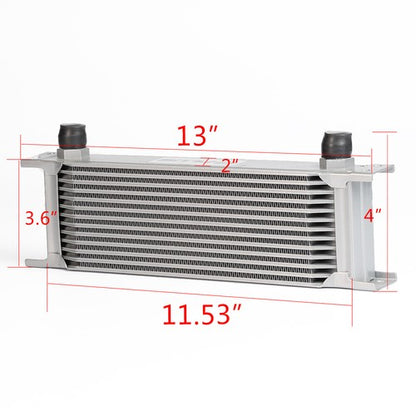 Solid Spare Universal 13 Row Transmission Engine Oil Cooler Sliver + Filter Adapter