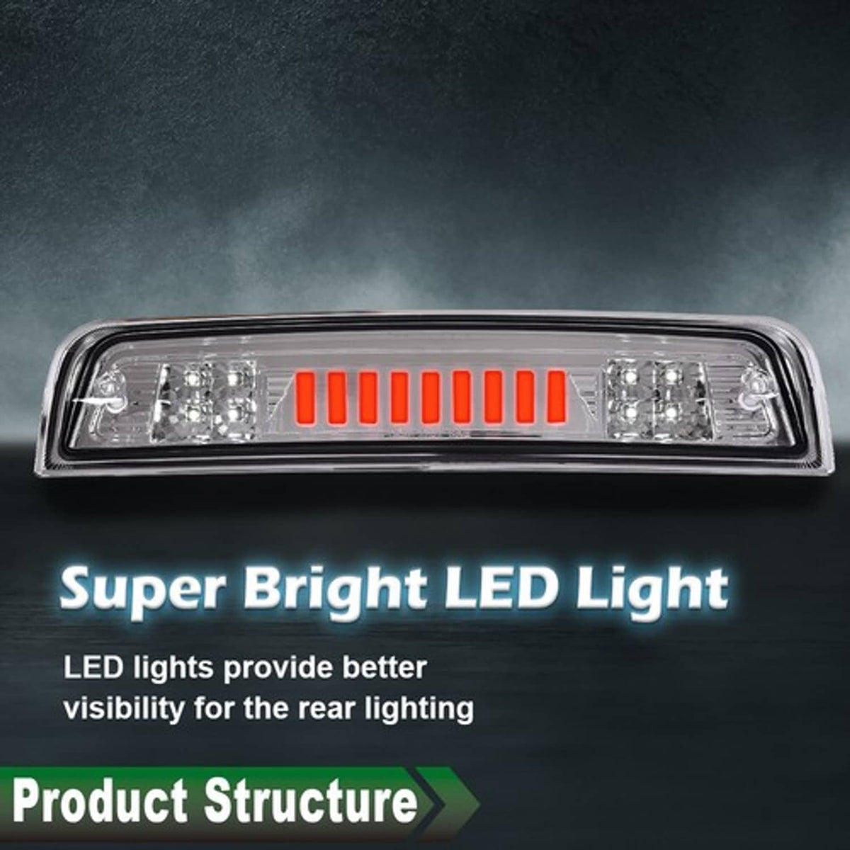 Solid Spare Fit For 09-18 Ram 1500 2500 3500 LED Third Brake Light Cargo Tail Lamp