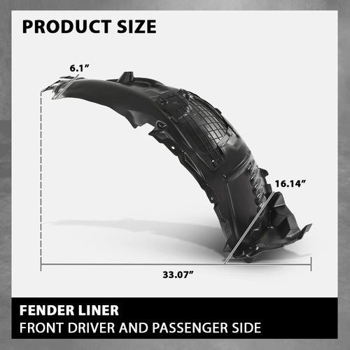 Solid Spare Fit For 2015-2021 Mercedes-Benz W205 C-Class Front Left+Right Side Fender Liner