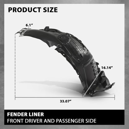 Solid Spare Fit For 2015-2021 Mercedes-Benz W205 C-Class Front Left+Right Side Fender Liner