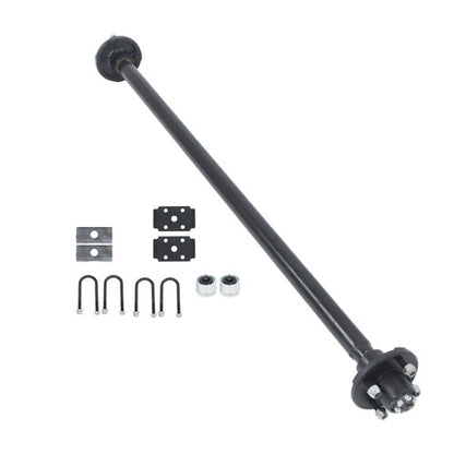 Solid Spare 4 lug-4' 54' HF 2K 2000lbs Trailer Axle w/ U-Bolt Kit For RVs trucks trailers