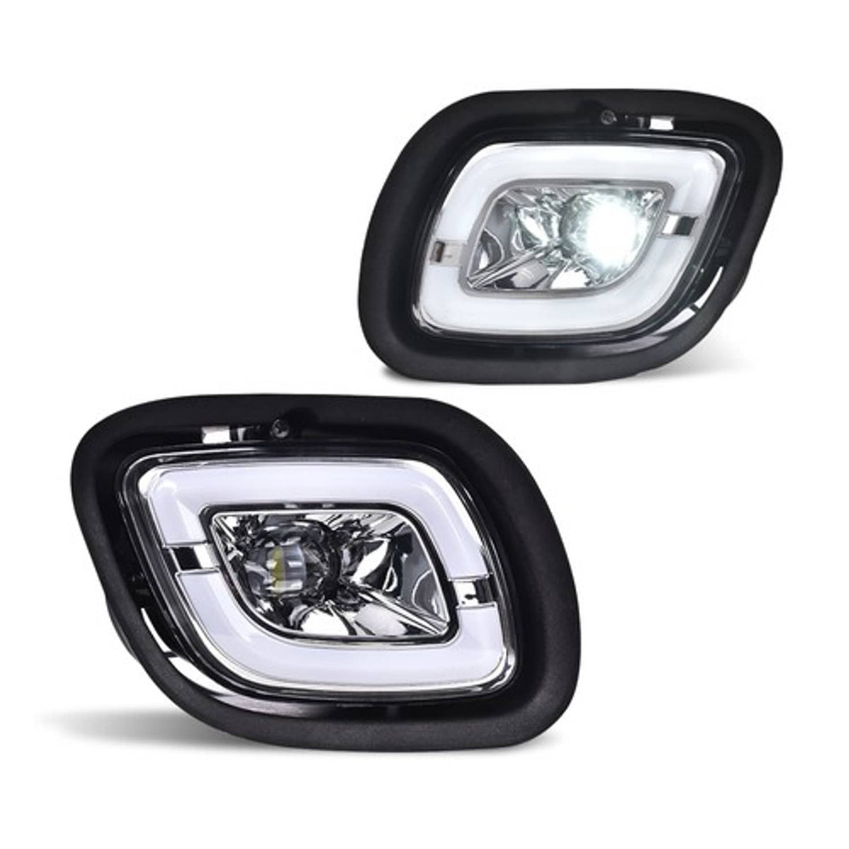 Solid Spare Fit For 08-17 Freightliner Cascadia Left+Right LED Fog Lights Bumper Lamps