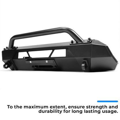 Solid Spare Steel Front Stubby Bumper Guard Bull Bar Hidden Winch For Toyota Tacoma 16-2023
