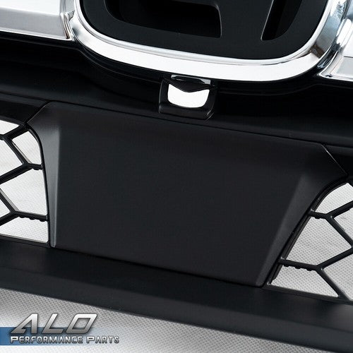 Solid Spare Fit For 2017-2019 Honda CRV CR-V Front Bumper Upper Grille Grill Black Chrome