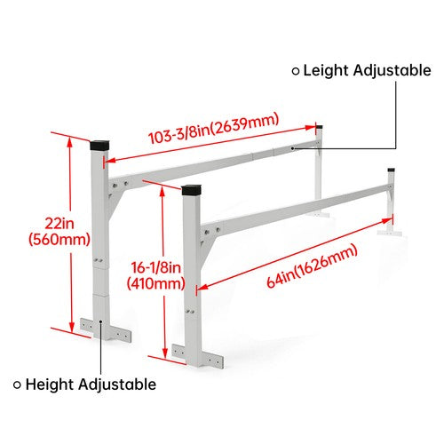 Solid Spare For Enclosed/Opened Trailer Cargo Adjustable Roof Mount Ladder Rack 4'-8.5'