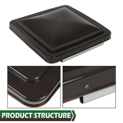 Solid Spare 14" x 14" Replacement Roof Vent Cover Camper RV Trailer Ventline 3PC