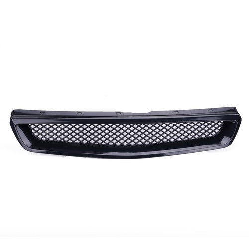 For 1999-2000 Honda Civic JDM Type R Black Grille Grill & LED Fog Lights 3PCS
