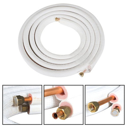 Solid Spare 16FT 1/4" - 3/8" Dia. Air Conditioning Cooling Connection Pipe Install Kit