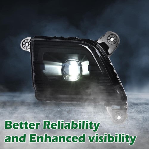Solid Spare Fit For 2019-2022 Chevy Silverado 1500 New Generation LED Fog Lights Lamp Black