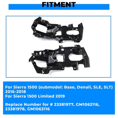 Solid Spare Bumper Support Bracket Front Left&Right Side LH RH For 2016-2018 GMC Sierra 1500