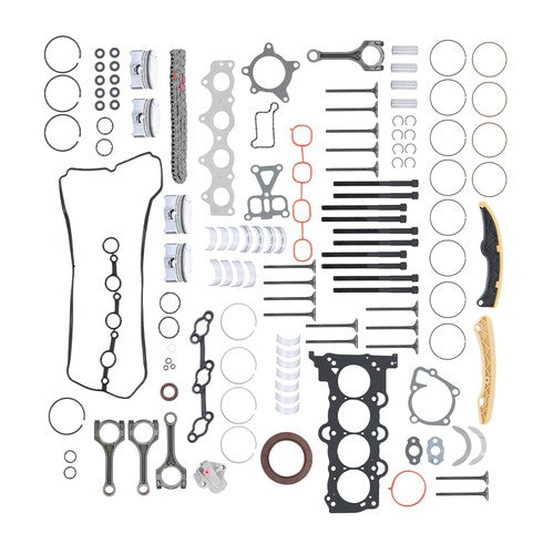 Solid Spare For 16-18 Tucson 18-21 Kona Engine Piston Gasket Valve Bearing Timing Kit w/Rods