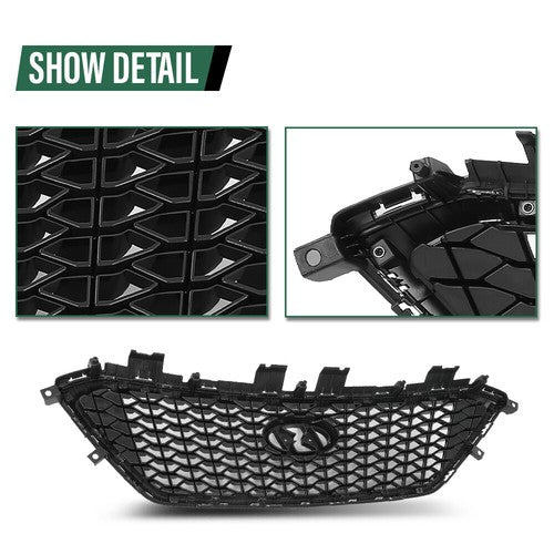 Solid Spare Fit For 2015-2017 Hyundai Sonata Front Bumper Upper Grille Grill W/O Radar Hole