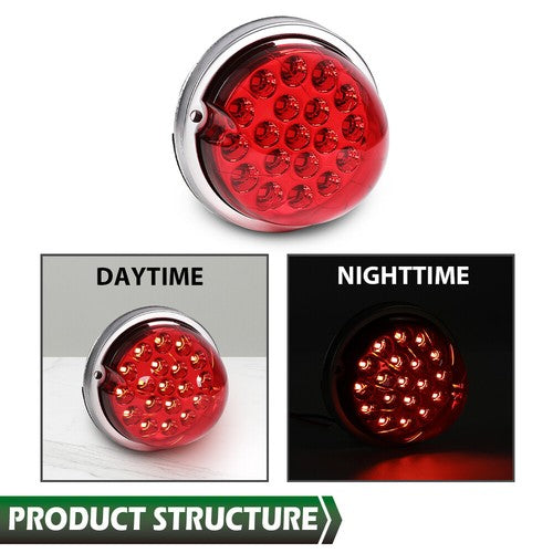 Solid Spare Universal Red W/ Clear Lens [19 LED] Watermelon Marker Turn Signal Light