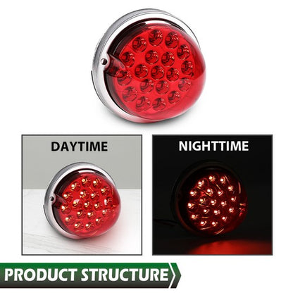 Solid Spare Universal Red W/ Clear Lens [19 LED] Watermelon Marker Turn Signal Light