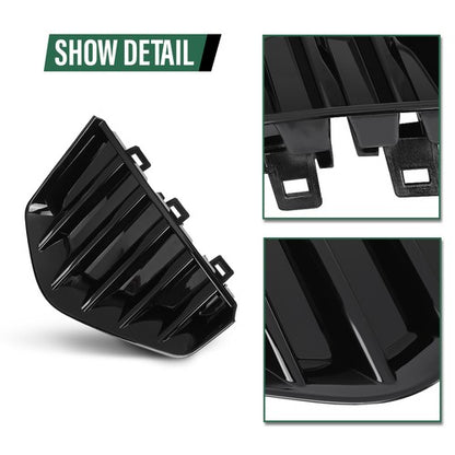 Solid Spare Front Bumper Fog Light Grille Cover Fit For 2019-2024 Cadillac XT4 Left Side