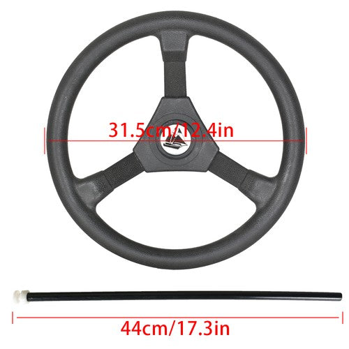 Solid Spare 13Ft Boat Rotary Steering System Outboard Kit SS13713 Marine With Wheel