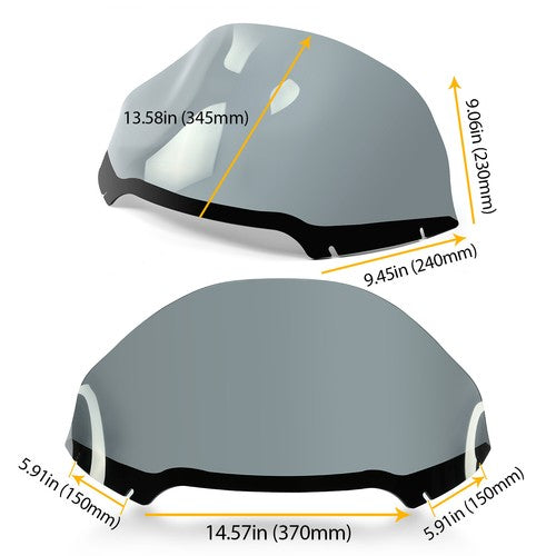 Solid Spare Windshield Windscreen 14" Smoke For Harley Road Glide FLTRX Special FLTRXS 15-24