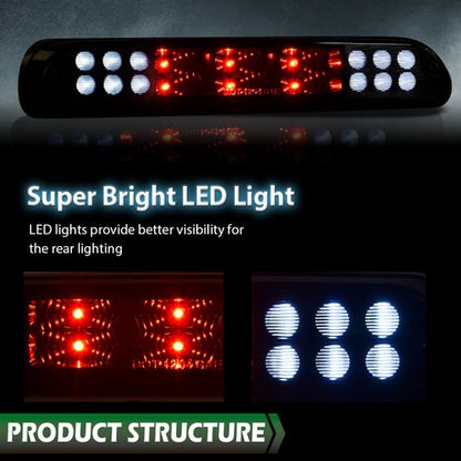 Solid Spare Black LED 3rd Third Brake Light Cargo Lamp Fit For 99-16 Ford F250/93-11 Ranger