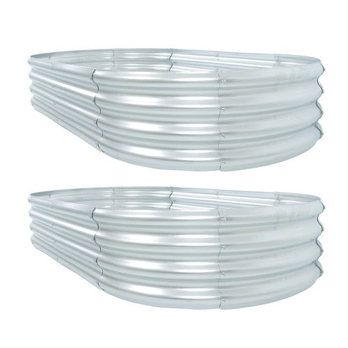 Solid Spare 2 Pcs 6x3x1ft Galvanized Raised Garden Bed Kit Large Metal Planter Box Outdoor
