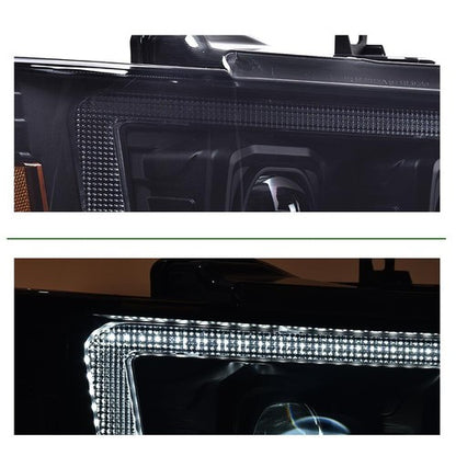 Solid Spare Fit For 07-14 Chevy Avalanche Tahoe Suburban Dual LED Projector Headlights