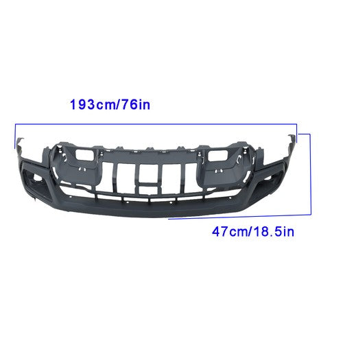 Solid Spare Primed Front Bumper Cover Fascia W/ Tow Hook Hole For Chevrolet Colorado 2021-22