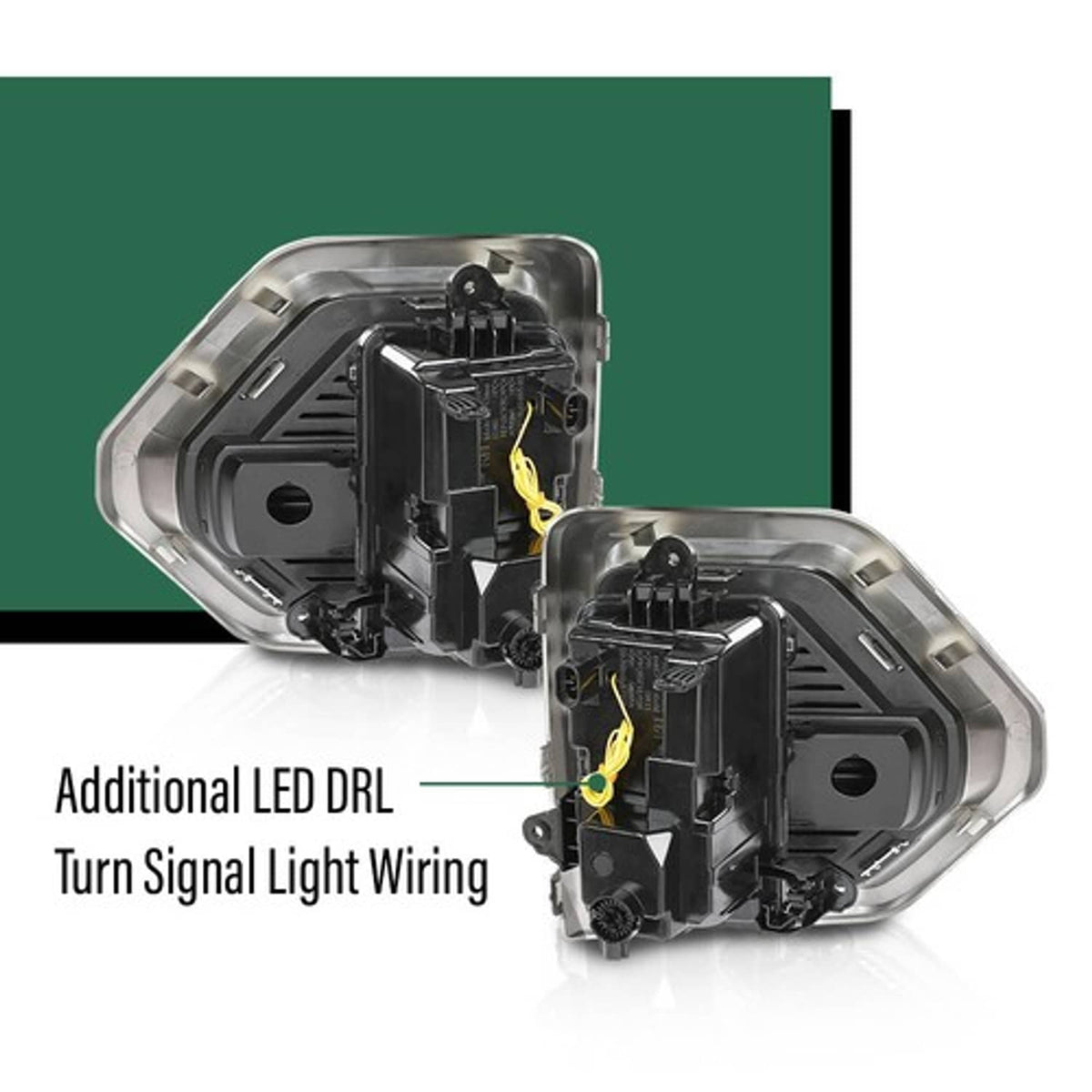 Solid Spare Fit For 2019-2022 GMC Sierra 1500 Denali LED Fog Lights Lamps W/ Chrome Bezel