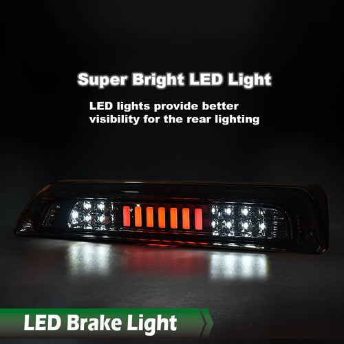 Solid Spare Fit For 07-18 Toyota Tundra Smoke/Chrome LED Third 3rd Brake Light Cargo Lamp