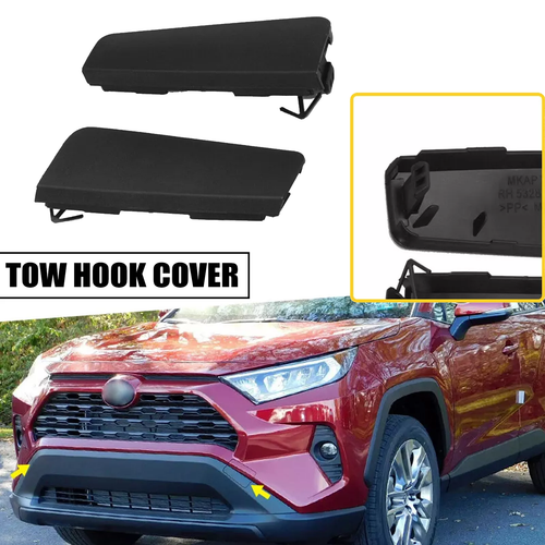 For 2019 2020 2021 2022 2023 Toyota RAV4 2X Front Bumper Tow Hook Eye Cover Cap
